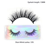 LEHUAMAO 12mm-15mm Short Natural 3D Mink Lashes Fluffy Wispy False Eyelashes 100% Cruelty Free Eyelash Extensio Face Makeup