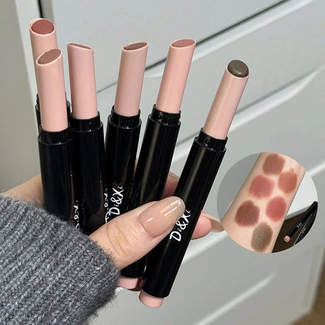 1Pc Matte Red Brown Lipstick Waterproof Matte Shimmer Lipstick Nude Lip Gloss Natural Rouge Balm Long-lasting Makeup Stick