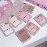 Two-tone Highlight Contour Palette Matte White Highlighter Grey Brown Nose Shadow Face Contouring Bronzer Brighten Powder Makeup