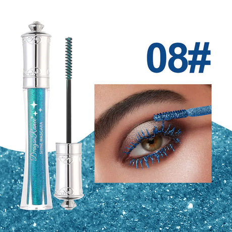 MLSMILE Shiny Pearlescent Colorful Mascara Waterproof Sweat Proof Quick Dry Lasting Matte Blue Mascara Glitter Gold Eyelashes