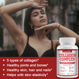 Multi-Type Collagen Complex Capsules, Natural Collagen Peptides Supplement, Support Skin Radiance, Hair, Nail & Joint Health