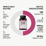 Multi Collagen Peptides Capsules with Vitamin C, Biotin, Support Skin Hair Nail Joint Bone Digestion & Intestinal Wellness