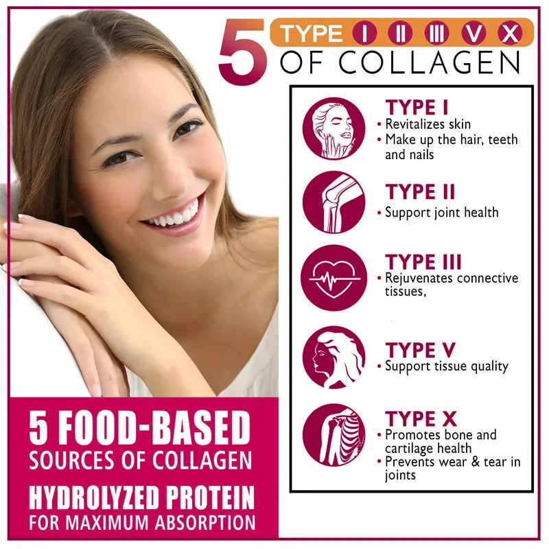 YIMIDUK Multi Collagen Peptides 1500mg Capsules, Supports Skin, Hair, Nails, Joint & Bone Health, Digestion & Daily Vitality