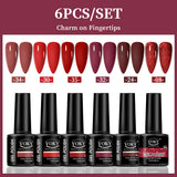 VOKY 6-Piece Set of Nail Gel, Seasonal Fashionable Nail Gel, The Perfect Gift for Ladies to Give During Festivals