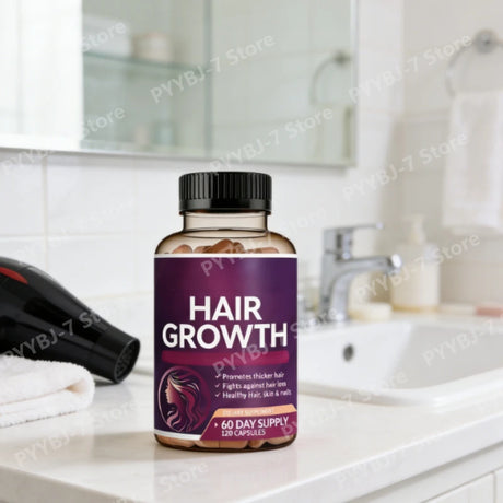 Biotin Collagen Hair Growth Supplement with Vitamins A C D3 E B12 Zinc Supports hair wellness appearance for Women