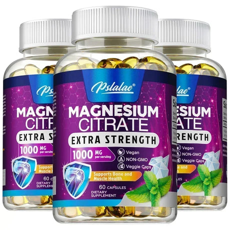 Magnesium Citrate Supplement - Supports Heart, Muscle, Nerve, Bone Health, Promote Energy Metabolism, Gut Digestion