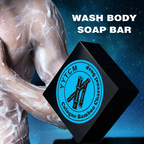 Men's Care Cologne Bamboo Charcoal Soap - Deep Clean & Bath Soap, Cleansing Face Soap Freshness 65G/Pc-1Pc