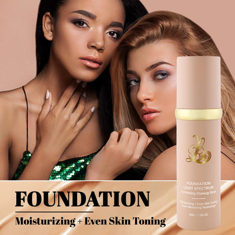 3-in-1 Smart Foundation 30g - Sunscreen, Concealer & Color Match, Light Spectrum Tech for Even Tone & UV Protection.