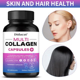 Multi Collagen Capsules with Hyaluronic Acid & Vitamin C, Support Cardiovascular, Skin Hair Nail Joint Bone & Digestive Wellness