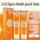 1/2/3pcs Orange Exfoliating Gel For Face, Deeply Cleanses & Moisturizes, Gently Removes Dead Skin & Pilling, Brightening Scrub