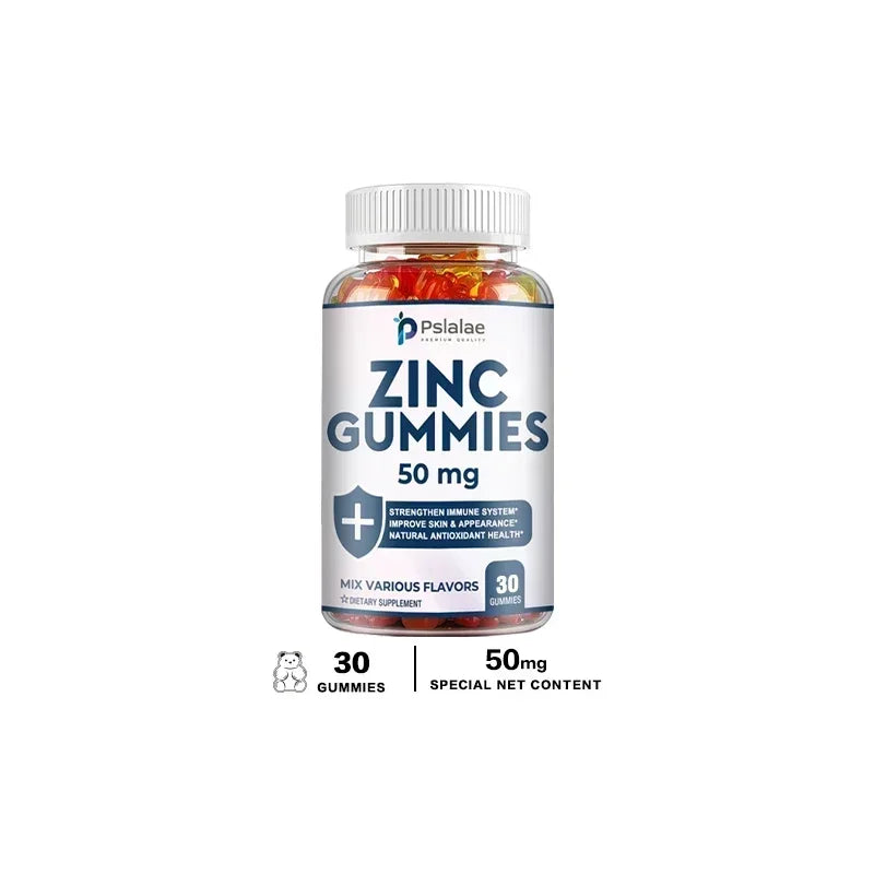 Zinc Gummies 50 Mg - It Helps Improve Cognitive Function, Improve Mood, Enhance Immune Defense, and Antioxidant Effects