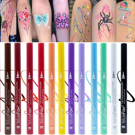12 Color Liquid Eyeliner Pen Set, Various Special Makeup, Facial