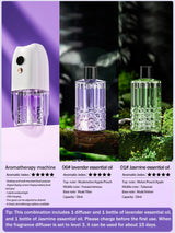 Multi-functional rechargeable portable aroma diffuser essential oil diffuser timer air freshener car home living room bathroom