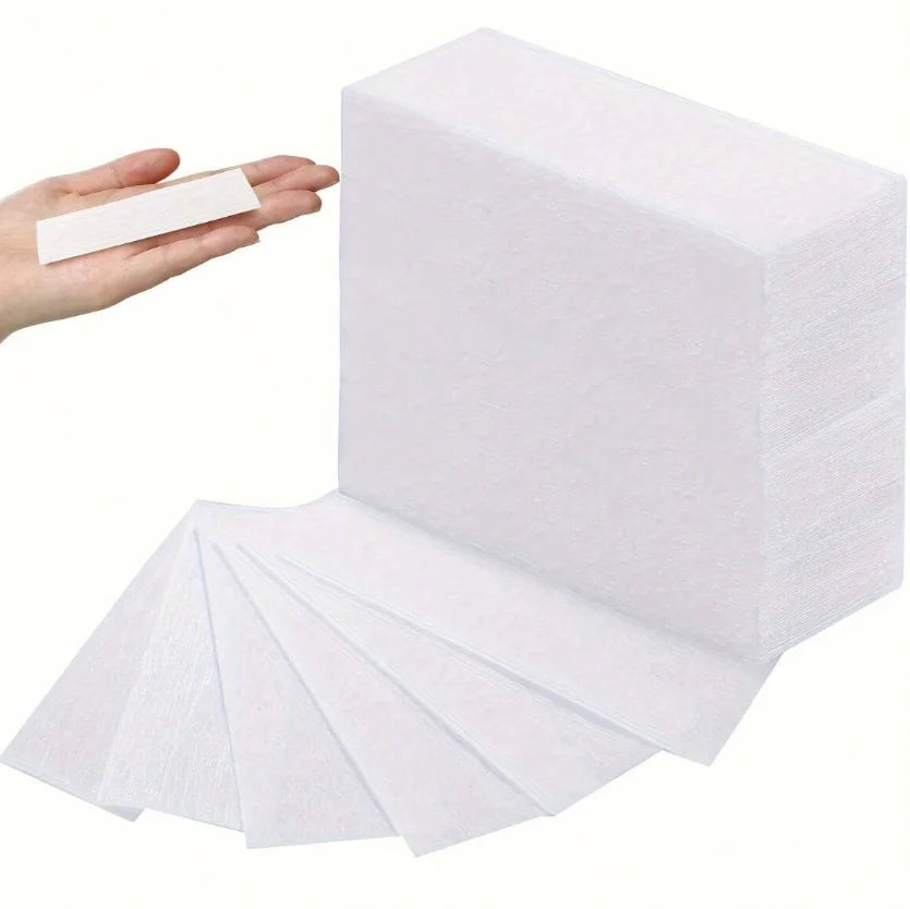200Pcs Non-woven Waxing Strips Disposable Hair Removal Paper For Soft Wax Full Body Face Legs Chest Back Bikini Area Use