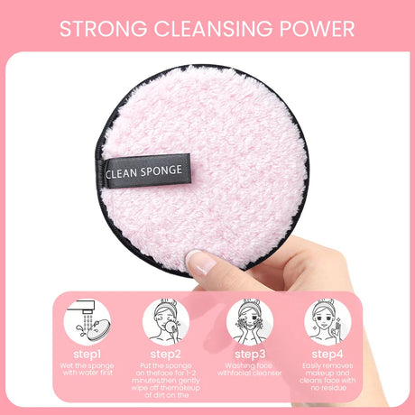 5PCS NEW Face Wash/ Makeup Remover Puff Suitable for Home Or Travel