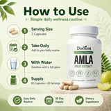 Docteat Amla Fruit Extract Capsules Daily Energy Stress Balance Skin Vitality Support for Men and Women 60 Capsules