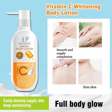 DR.DAVEY Arbutin Body Lotion 500ml Large-capacity Body Lotion with Lasting Fragrance, Refreshing and Moisturizing, Non Greasy