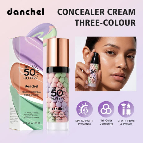 3-in-1 Primer SPF 50 Color Correcting Isolation Cream Oil Control Moisturizing Face Makeup Base Blur Pores Even Skin Tone Radian