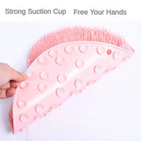 Multifunctional Bathroom Back Scrub Brush Silicone Reusable Non-Slip Shower Back Scraper Foot Massage Cleaner Bathroom Tool