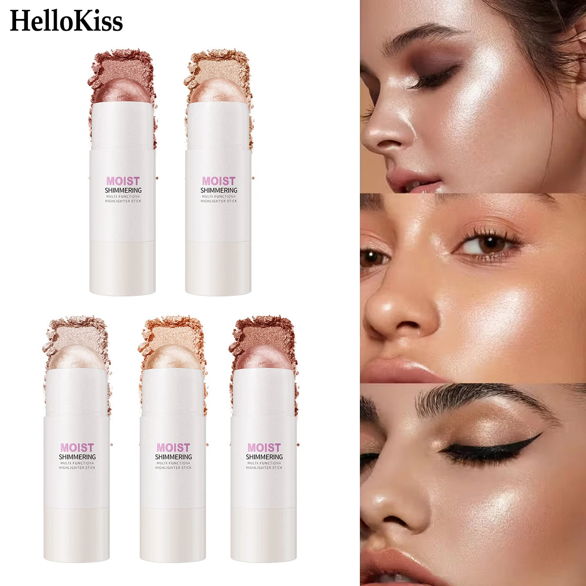 [Natural Glowup] 1pc Glowup Highlighter Stick | Natural Brightening Face Contour & Highlight Makeup, Medium Coverage, Buildable