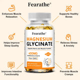 Magnesium Glycinate 400mg Capsules, Support Muscle, Bone, Heart, Nerve, Sleep Quality & Immune System Health, Non-GMO