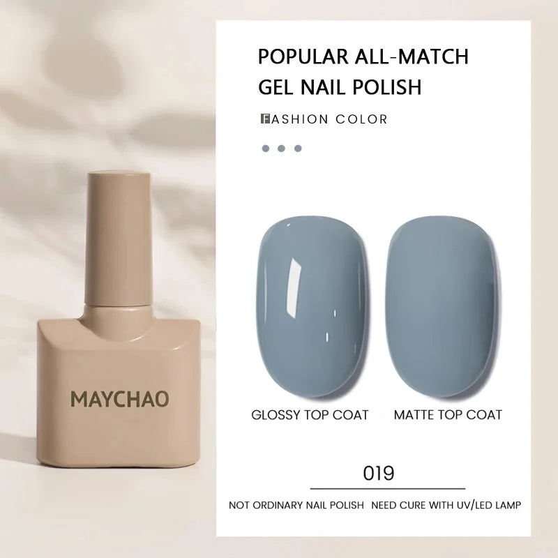 MAYCHAO Gel Nail Polish 12ML Full Coverage Base Top Coat Soak Off Gel Polish UV LED Gel Semi Permanent Varnishes Design Nail Art