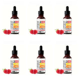 Vitamin B12 Liquid Drops 60ml Raspberry Flavor with Vitamin B6+B1 Etc Multivitamin Support Energy Recovery & Brain,Heart Health