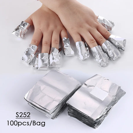50/100pcs Immersion Remover Aluminum Foils For Nails With Cotton Pad Polish Removal Cleaning Wraps Manicure Care Tools Supplies