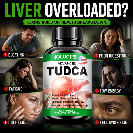 HOLUCKS TUDCA Supplement, Support Liver Cleansing, Detoxification and Repair, Digestive Health, Immune Support
