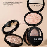 Luminous Finish Setting Powder Lasting Oil-control Shimmer Marble Baked Powder Brightening Face Powder Compact Foundation Makeup