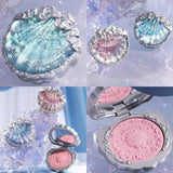 Shell Pearl Blush For Flower Knows Relief Matte Silk Satin Embossed Blush Makeup Long Lasting Brighten Blusher Pallet For Gift