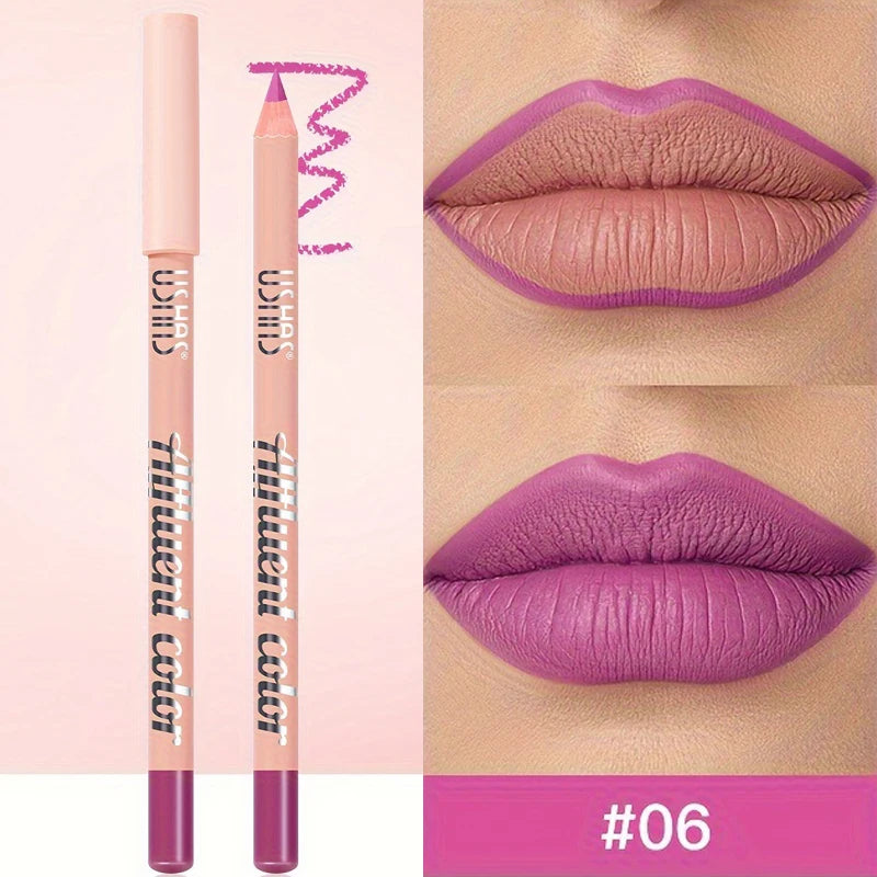 8 Colors Waterproof Lip Liner Pencil Long Lasting Sexy Dark Red Pink Matte Lipstick Pencil Natural Lipliner Pen Red Contour Tint