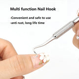 Quality Steel Hook Type Cuticle Pusher Nail Polish Remover Nail Gel Scraper Pedicure Pusher Manicure Podiatry Nail Art Tool