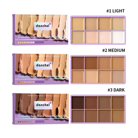 8 Shade Cream Concealer Palette Waterproof Full Coverage Multi-Function Cream Blemishes & Cover Long-Lasting Korean Makeup