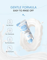 Laikou Milk Face Cleanser Facial Scrub Cleansing Wash Foam Mossee Acne Oil Control Blackhead Remover Shrink Pores Skin Care 80g
