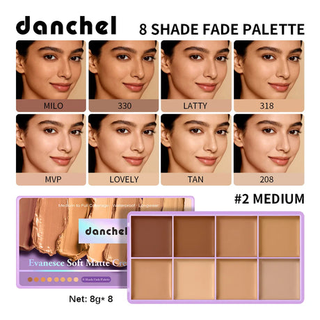 8 Shade Cream Concealer Palette Waterproof Full Coverage Multi-Function Cream Blemishes & Cover Long-Lasting Korean Makeup