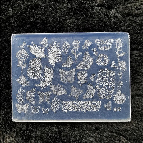 1pc Butterfly Sweater Snowflake 3D Acrylic Mold  Photo Frame  Silicone  Nail Art   Nails DIY  Nail Art Templates Nails  Mold