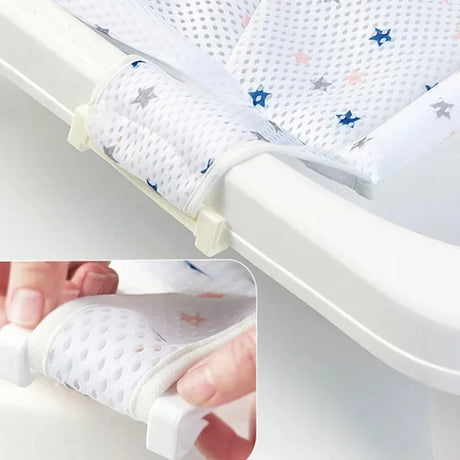 Baby Bath Net Mat Children Newborn Adjustable Bathtub Pillow Seat Cushion Cross-shaped Anti-slip Bathtub Shower Cradle Bed Seat