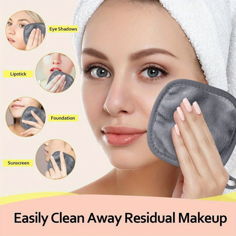 12PCS Microfiber Face Cloths Reusable Makeup Remover Cloth Makeup Towels Face Deep Cleaning Pads Skincare Beauty Tools