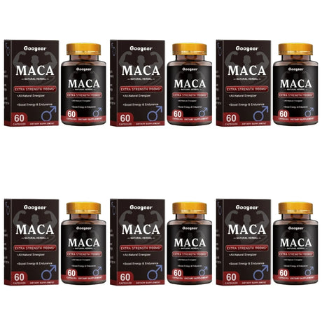 Googeer Maca Capsules with Maca Panax Ginseng and Ashwagandha Supports Energy and Endurance 60 Capsules