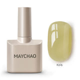 MAYCHAO Cherry Red Gel Nail Polish 12ml Glossy Semi Permanent Soak Off UV LED Frosted Gel Nails Base Painting Varnish