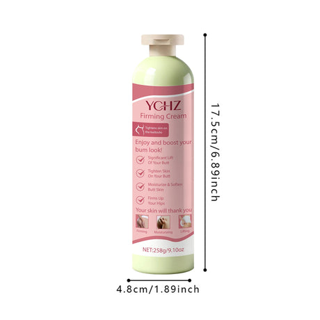 Firming Butt Cream - Hypoallergenic Firming and Moisturizing Body Cream with Collagen, Ceramide, Hyaluronic Acid, and Elastin - Lactose-Free, Firming Effect, 258g