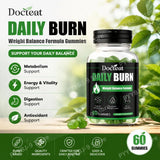 Docteat Daily Burn Gummies, Weight Balance, Metabolic Support, Digestive Comfort, Antioxidant, Energy & Vitality - 60 Count
