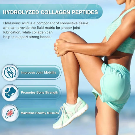 Marine Collagen Peptides Powder Type I & III with Hyaluronic Acid Vitamin C Unflavored Beauty Supplement Skin Hair Nails 12.35oz