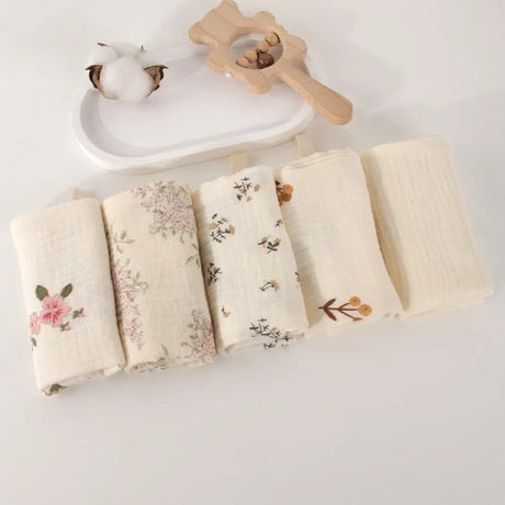 3/5Pcs 6-Layer Pure Cotton Baby Cotton Washcloth Soft Gauze Cotton Newborn Burp Cloth Absorbent Baby Towels Square Towels