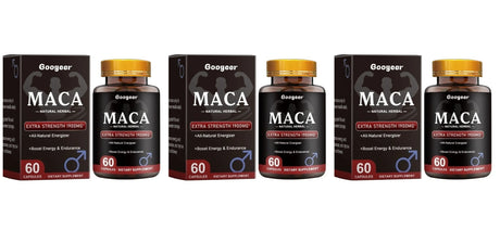 Googeer Maca Capsules with Maca Panax Ginseng and Ashwagandha Supports Energy and Endurance 60 Capsules