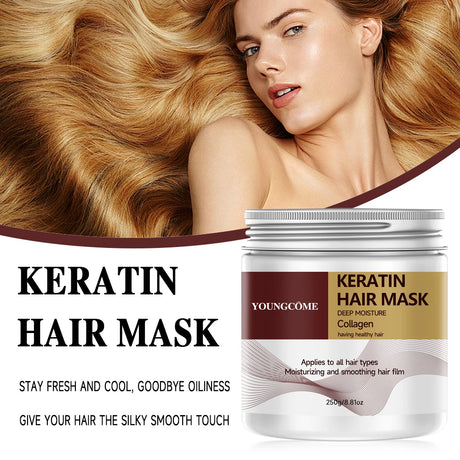 250G Keratin moisturizing smooth hair mask professional hair care,Repair Damage Frizz Tangles Anti Dryness Soft Smooth Shiny