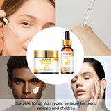 YOUNGCOME Vitamin C Skin Care Set For Women , Moisturizing Hyaluronic Acid Skin Care Routine with  Serum, Face Cream 70g+60ml
