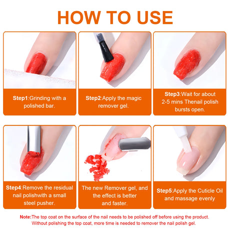 TWOING Nail Gel Polish Remover Quick & Easy Polish Remover In 2-3 Minutes, No Need Soaking Or Wrapping 15ml-0.51oz