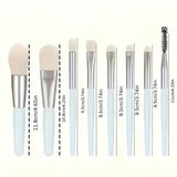 8Pcs Mini Multipurpose Makeup Brush Set Portable Cosmetic Tool For Blush Highlighter Eyeshadow Powder Concealer Daily Beauty Accessory For Women